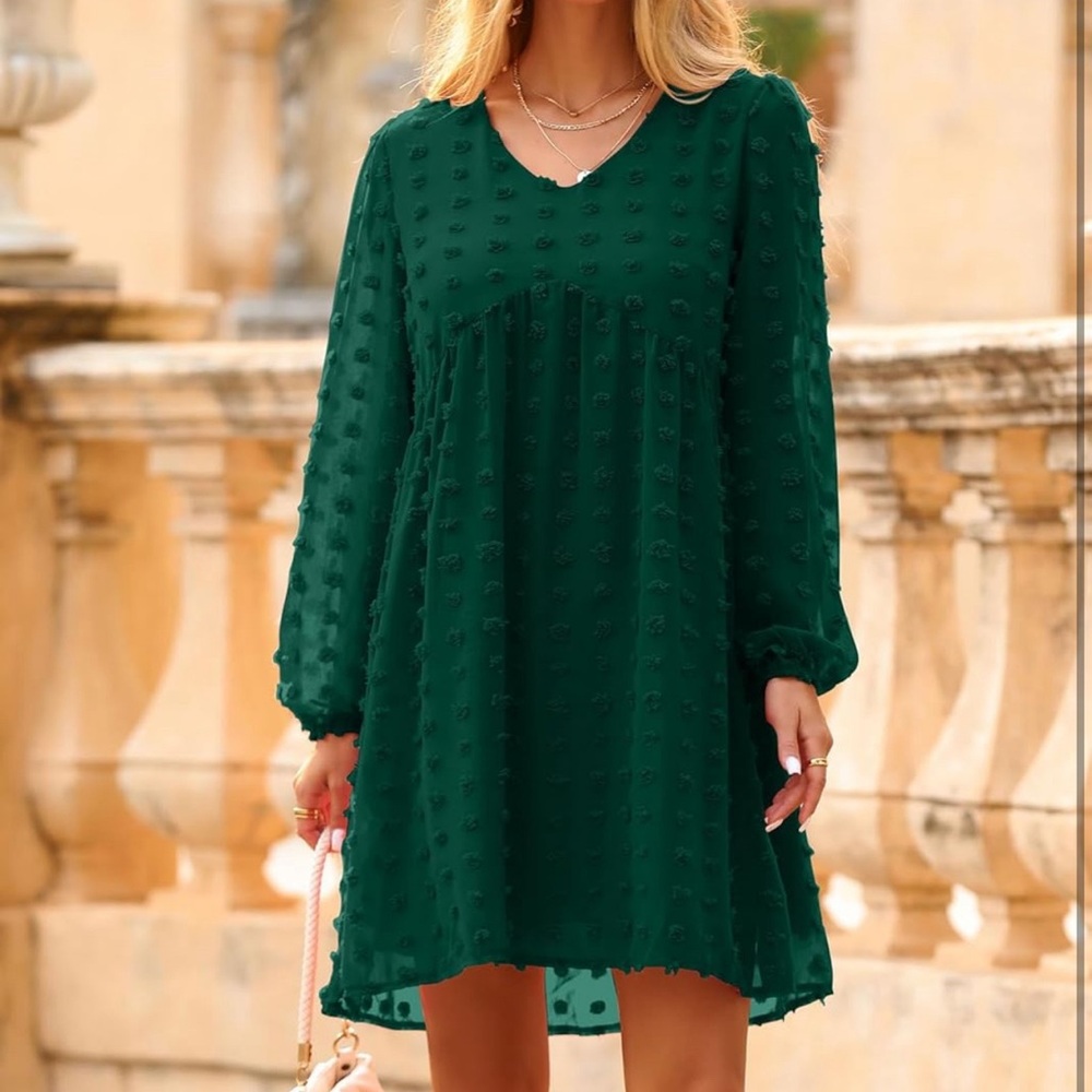 Green Long Sleeve Women's Dress
